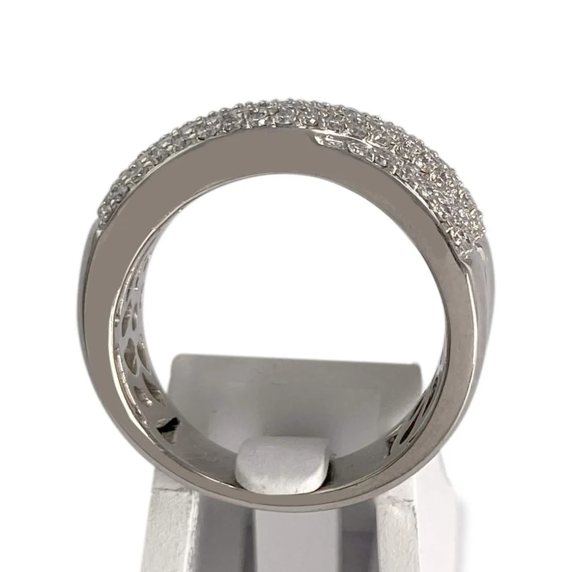 Bague d'occasion or 750 blanc diamants