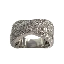 Bague d'occasion or 750 blanc diamants