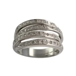 Bague d'occasion or 750 blanc diamants