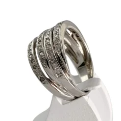 Bague d'occasion or 750 blanc diamants
