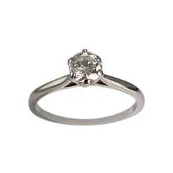 Bague d'occasion or 750 blanc diamant