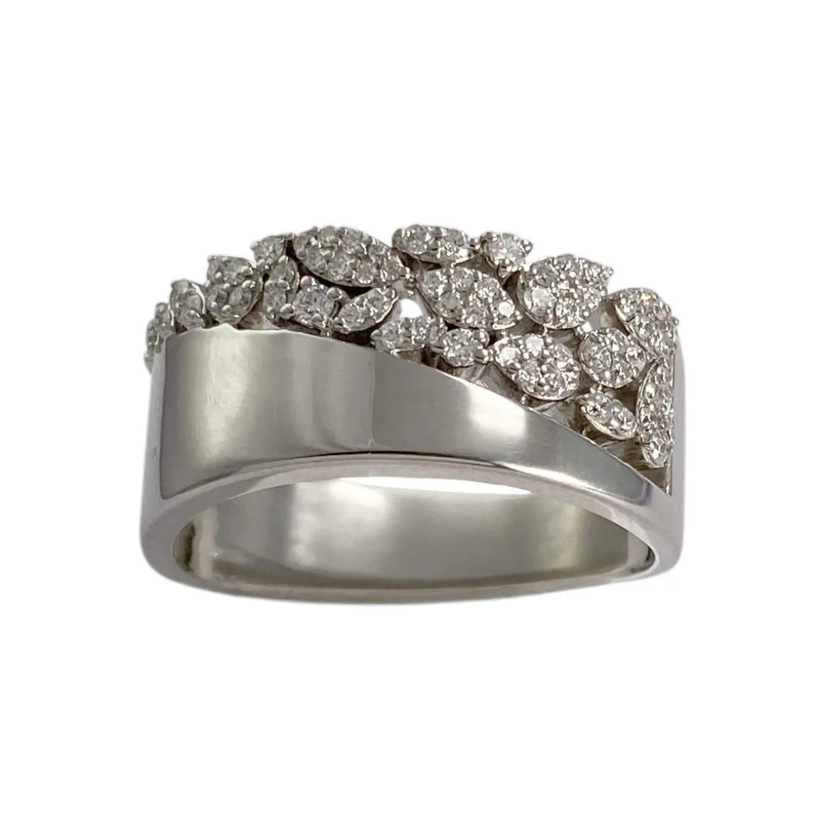 Bague d'occasion or 375 blanc diamant