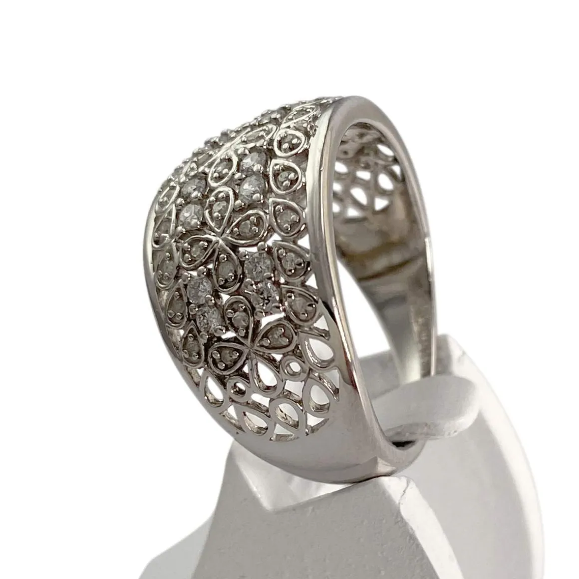 Bague d'occasion or 375 blanc diamants