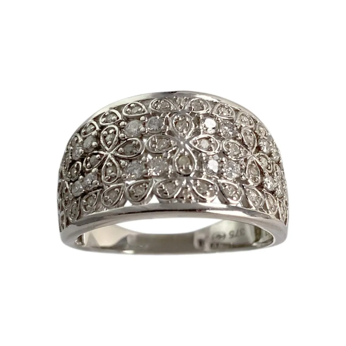 Bague d'occasion or 375 blanc diamants