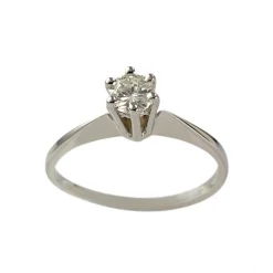 Bague d'occasion or 750 blanc diamant