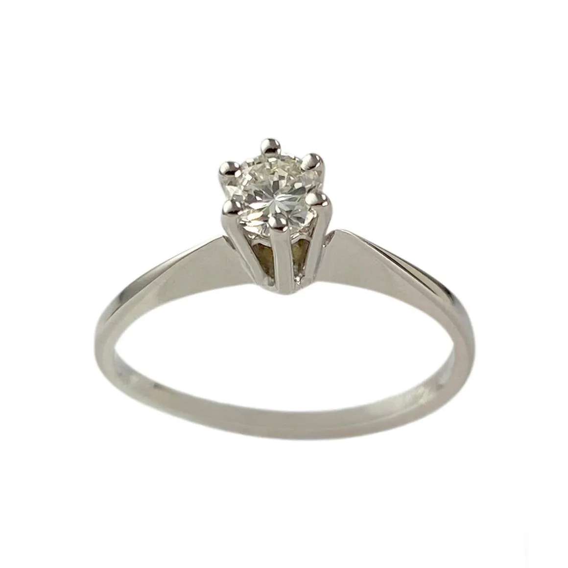 Bague d'occasion or 750 blanc diamant