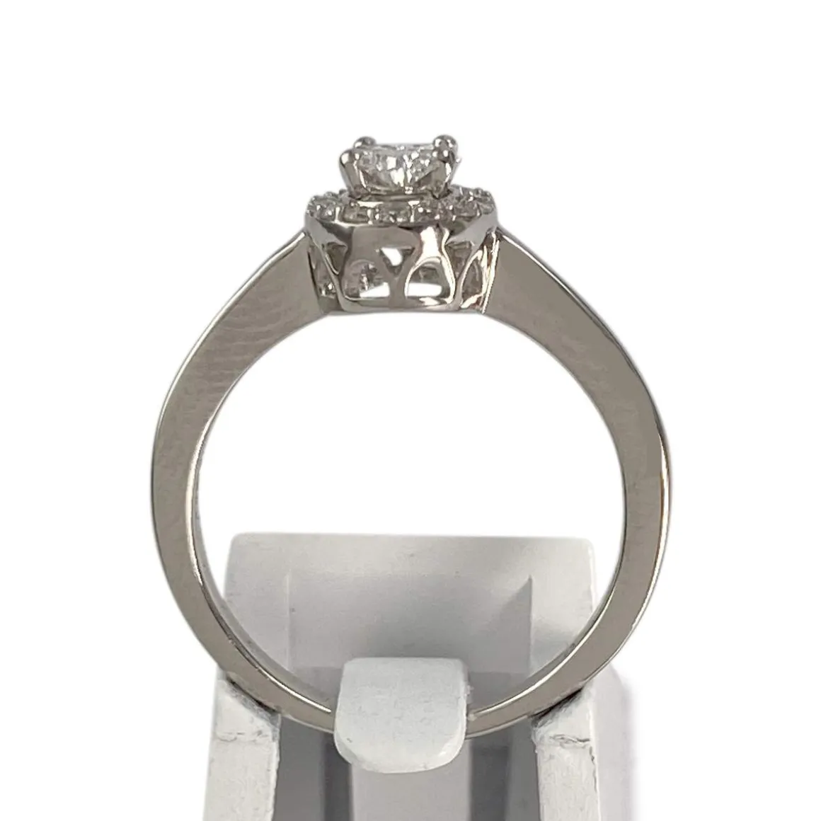 Bague d'occasion or 750 blanc diamants