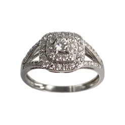 Bague d'occasion or 750 blanc diamant diamant diamant