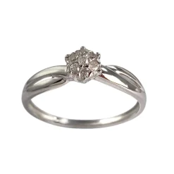 Bague d'occasion or 750 blanc diamants