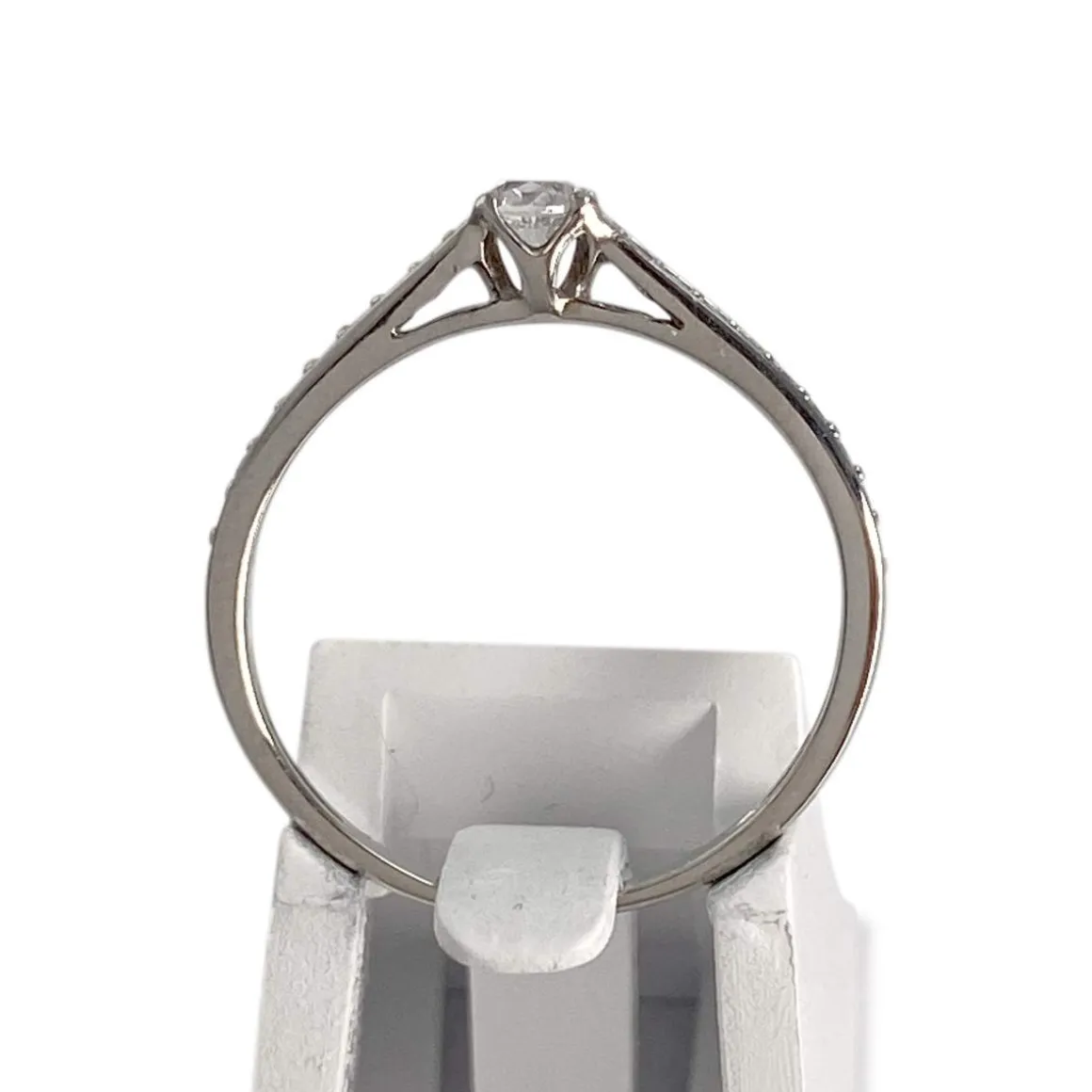 Bague d'occasion or 750 blanc diamants