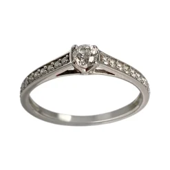 Bague d'occasion or 750 blanc diamants