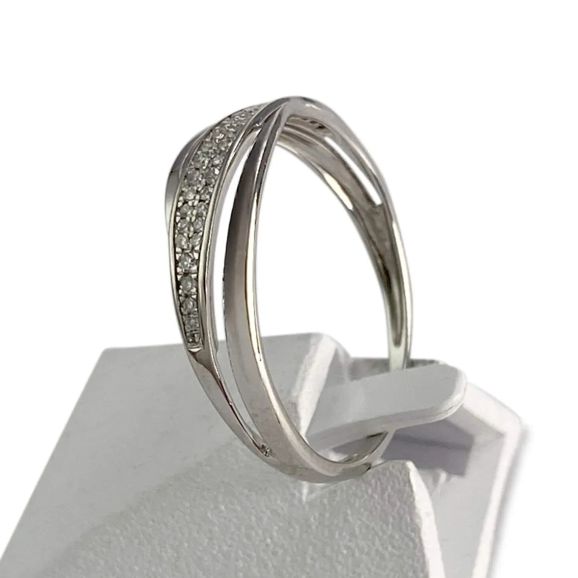 Bague d'occasion or 375 blanc diamants