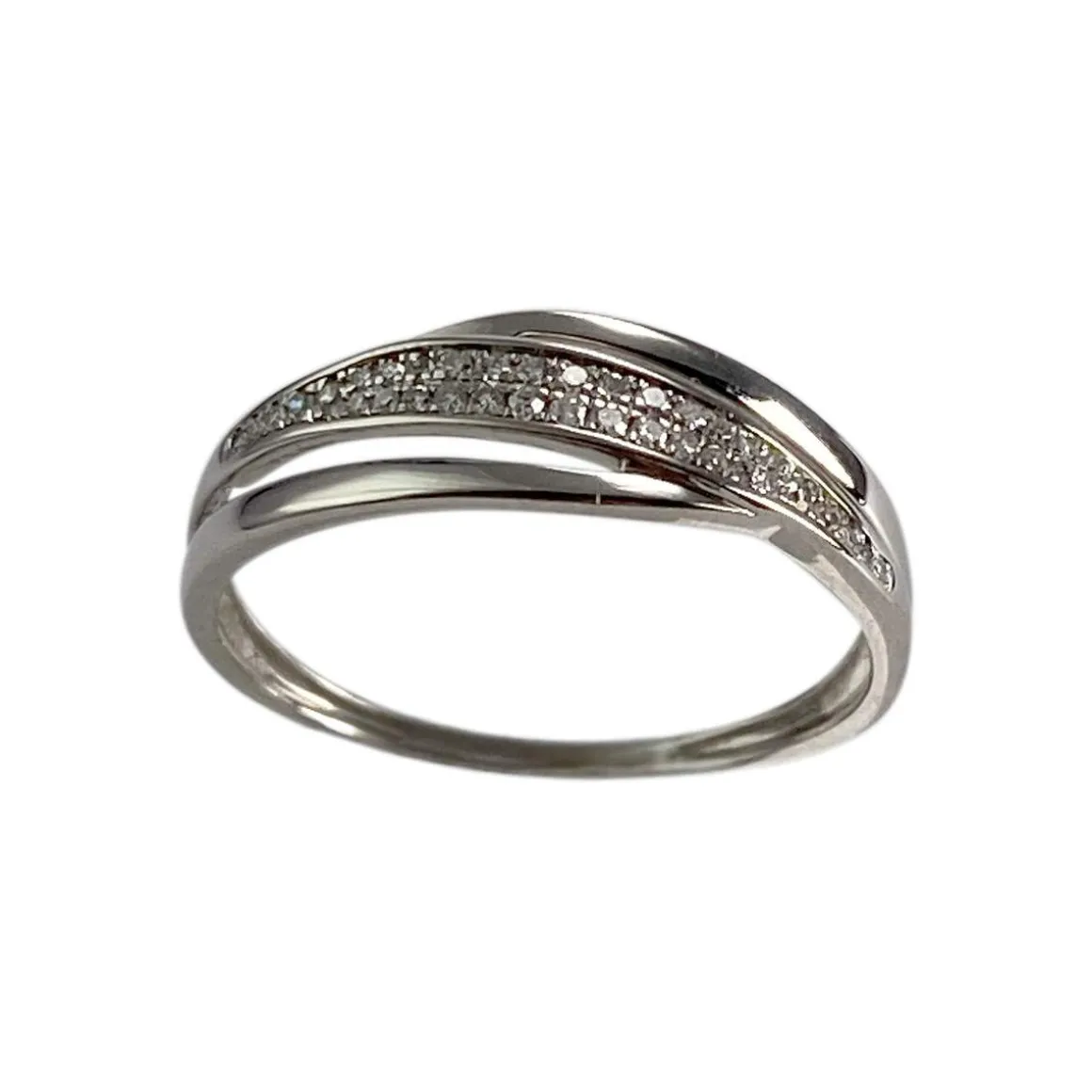 Bague d'occasion or 375 blanc diamants