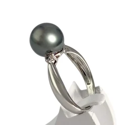 Bague d'occasion or 750 blanc diamant perle de culture