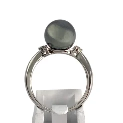 Bague d'occasion or 750 blanc diamant perle de culture