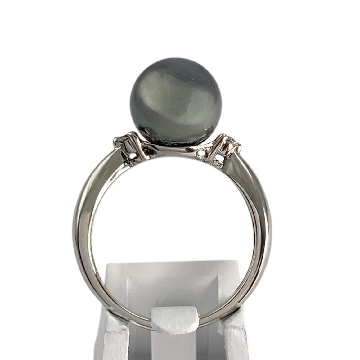 Bague d'occasion or 750 blanc diamant perle de culture