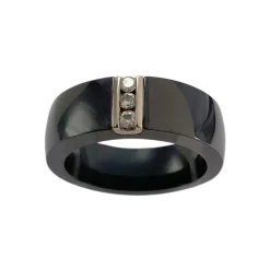 Bague d'occasion or 750 blanc diamant
