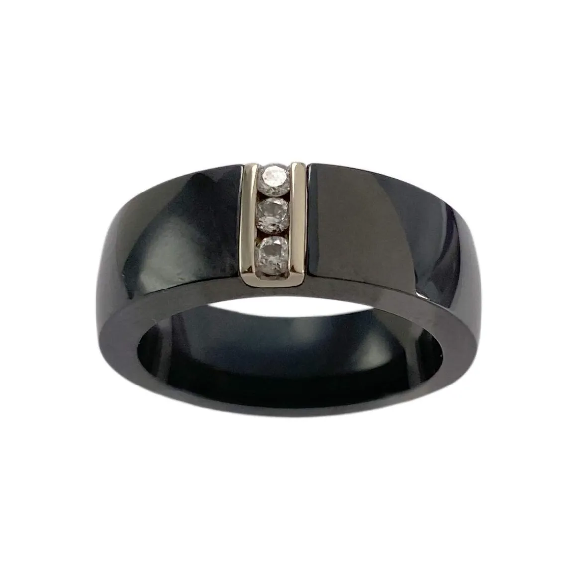 Bague d'occasion or 750 blanc diamant