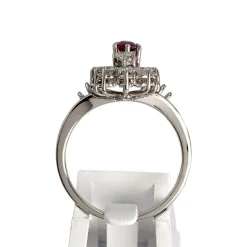 Bague d'occasion or 750 blanc diamant rubis