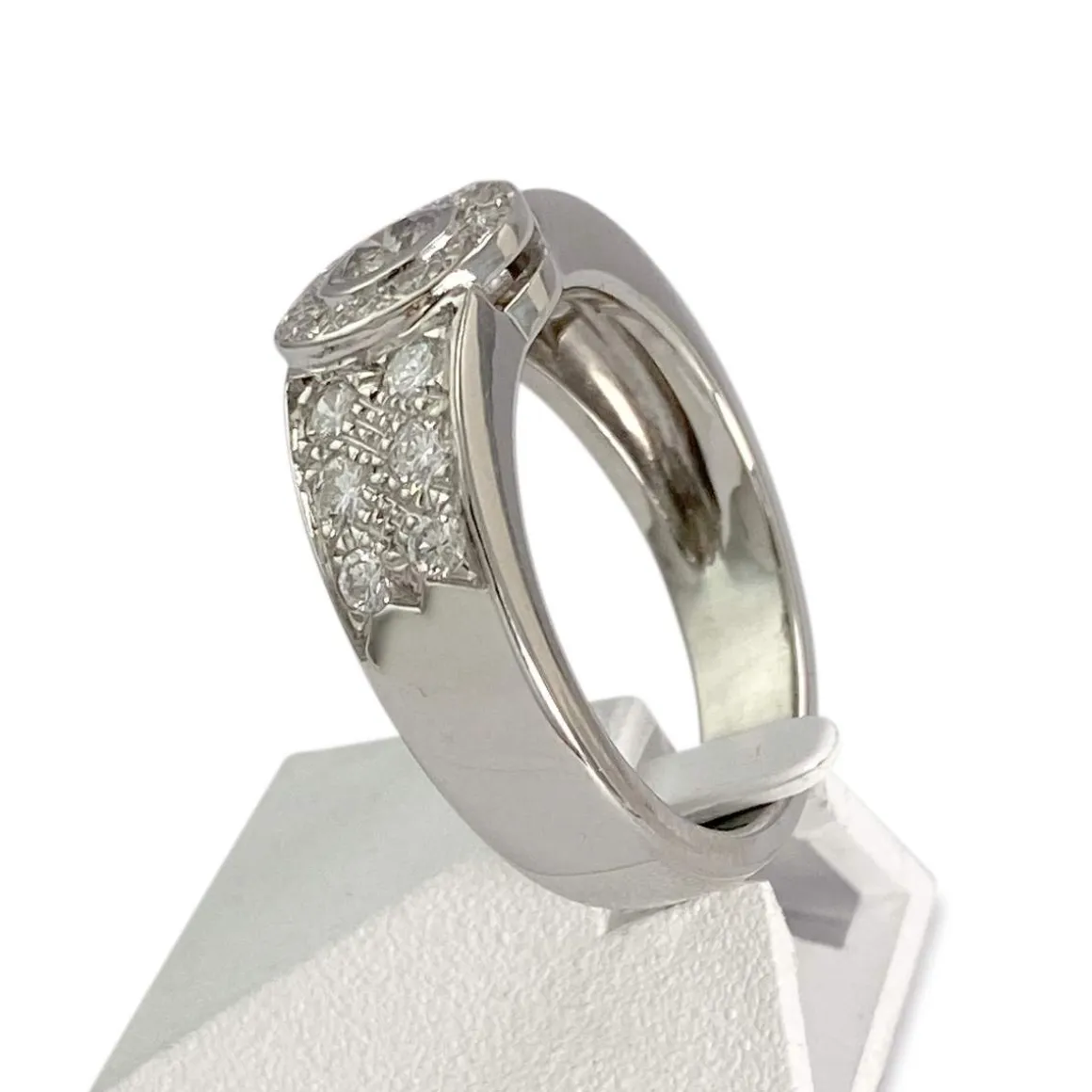 Bague d'occasion or 750 blanc diamants