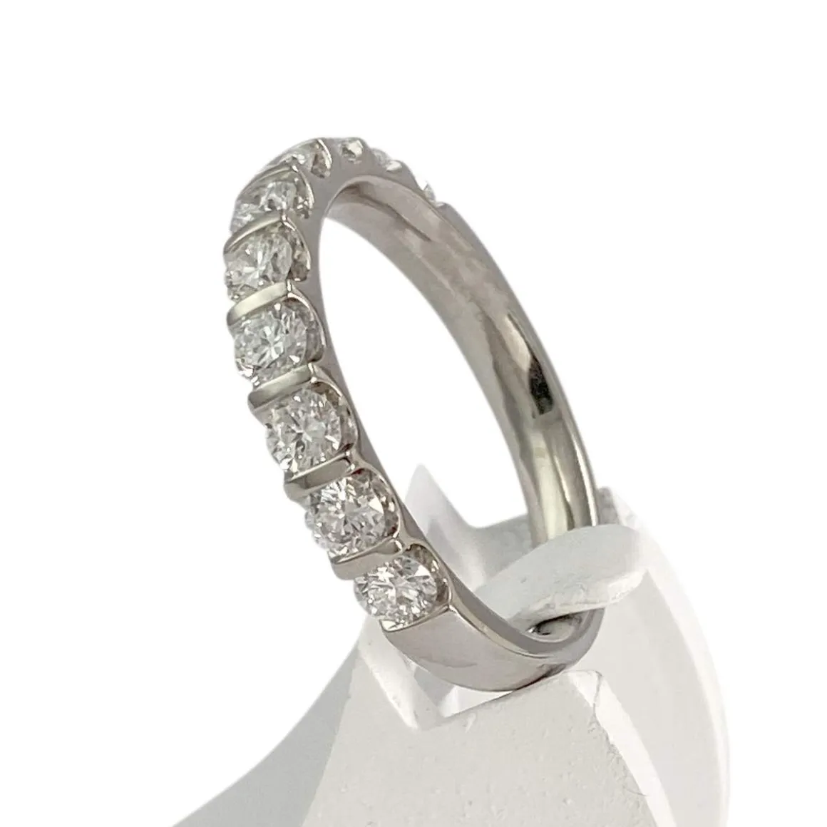 Bague d'occasion or 750 blanc diamants synthétique