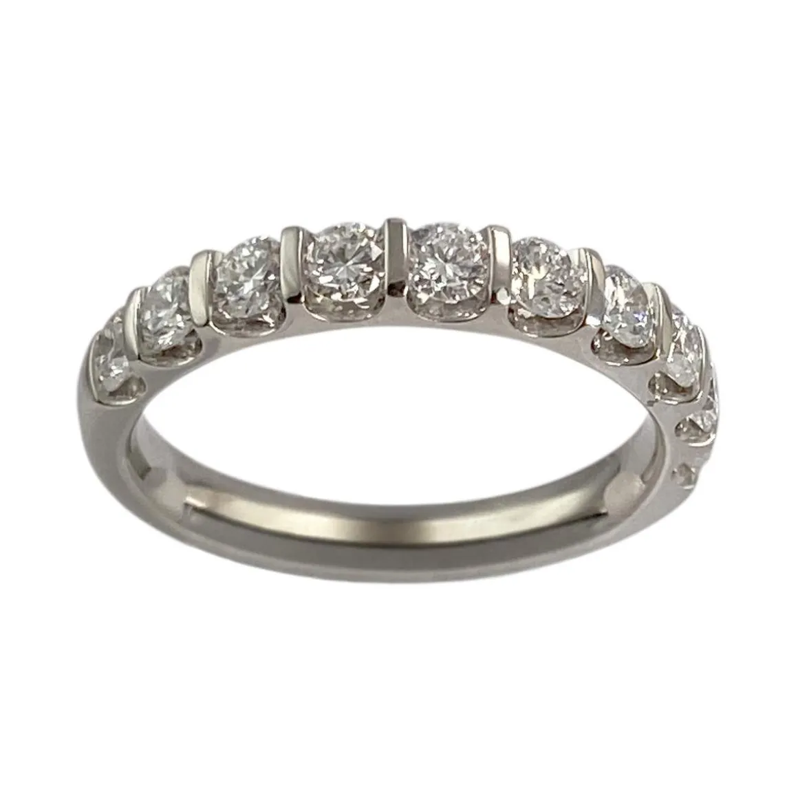 Bague d'occasion or 750 blanc diamants synthétique