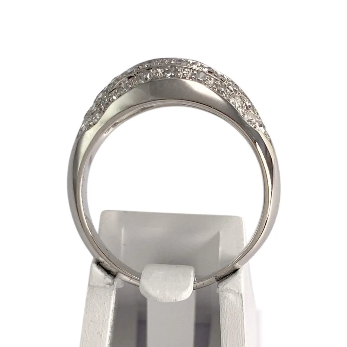 Bague d'occasion or 750 blanc diamants