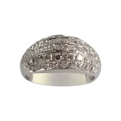 Bague d'occasion or 750 blanc diamants