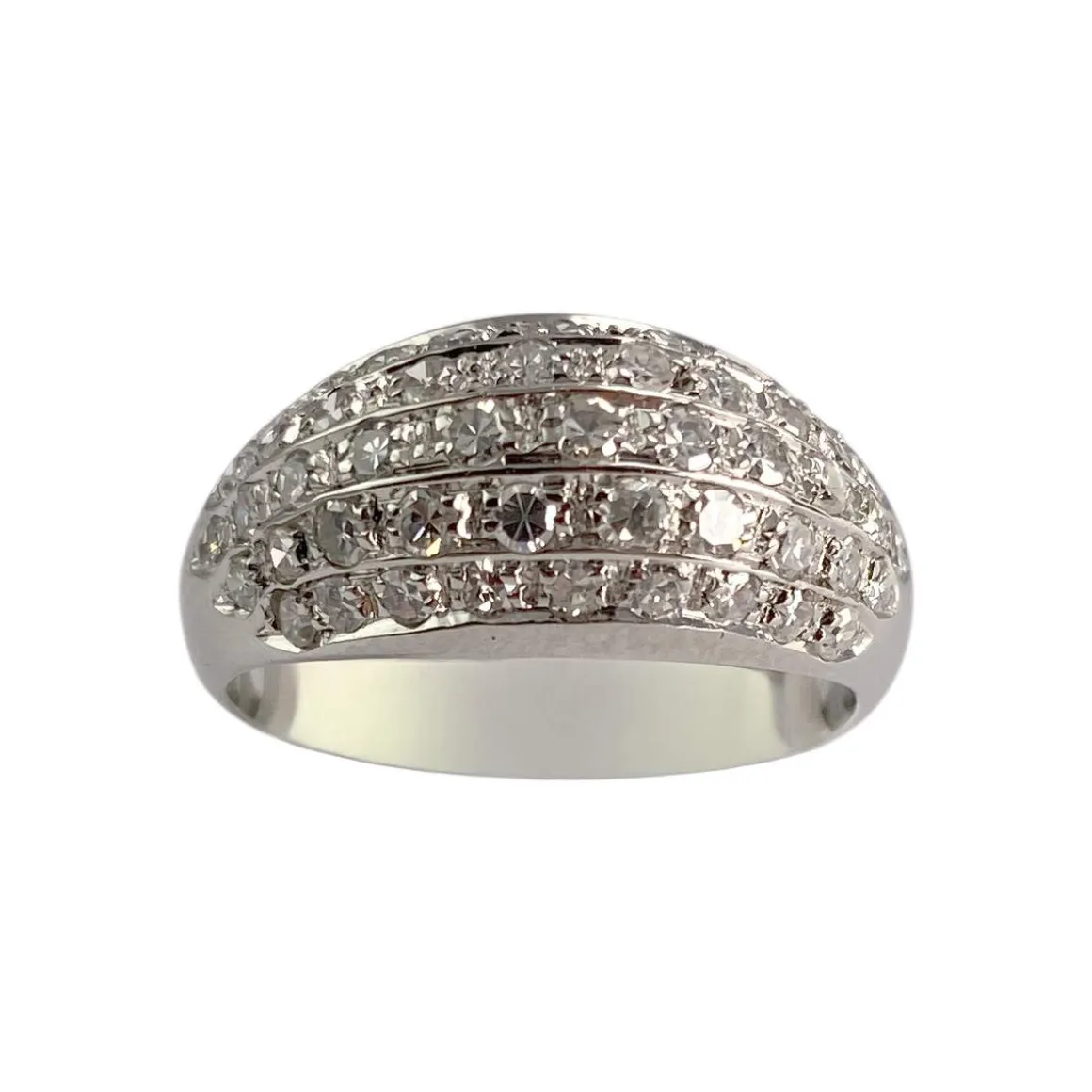 Bague d'occasion or 750 blanc diamants