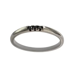 Bague d'occasion or 375 blanc diamants noirs traités