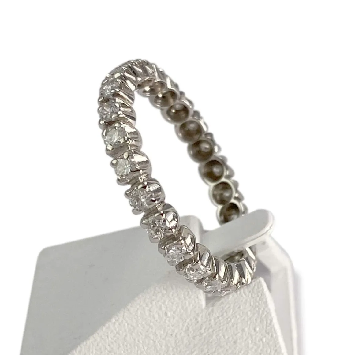 Bague d'occasion or 750 blanc diamants