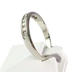 Bague d'occasion or 750 blanc diamants