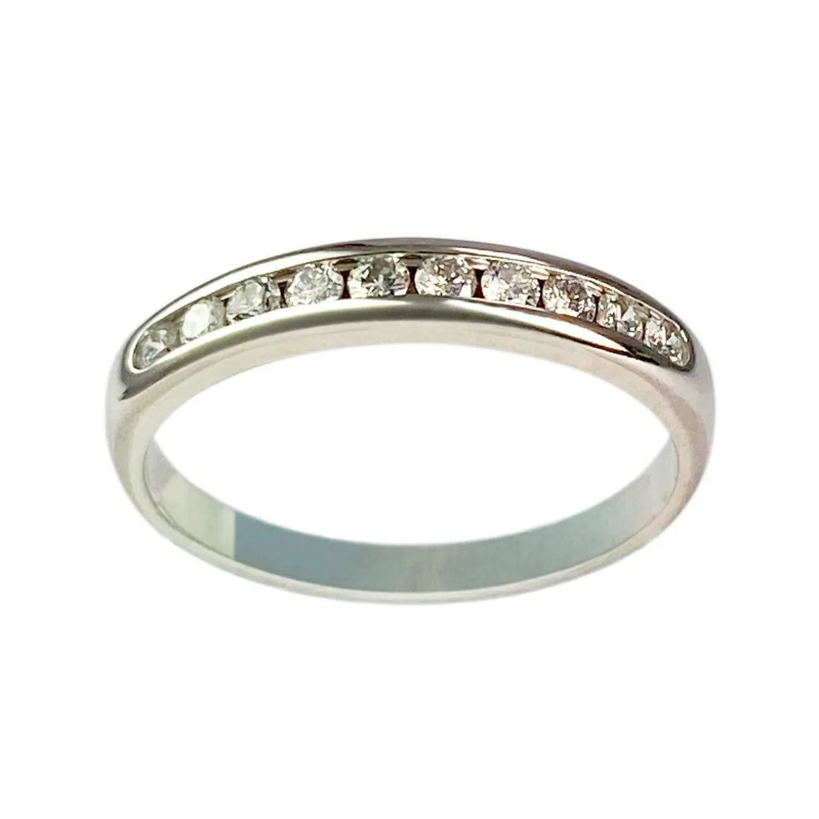 Bague d'occasion or 750 blanc diamants