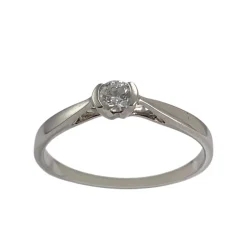 Bague d'occasion or 750 blanc diamant