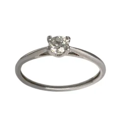 Bague d'occasion or 750 blanc diamant