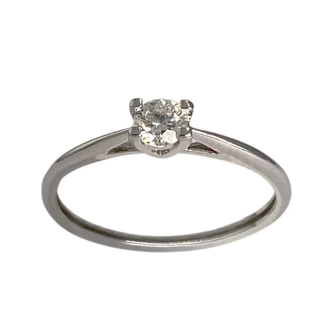 Bague d'occasion or 750 blanc diamant