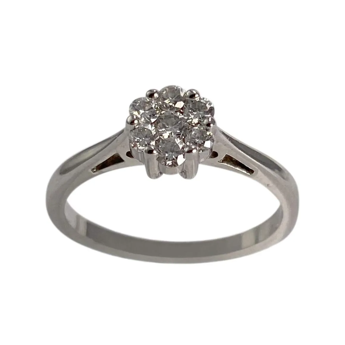 Bague d'occasion or 750 blanc diamants