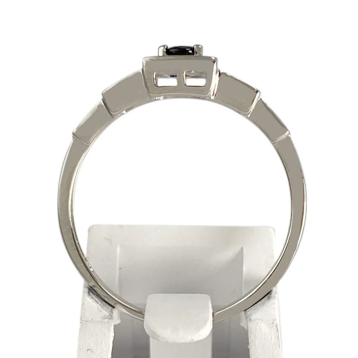Bague d'occasion or 750 blanc diamant saphir