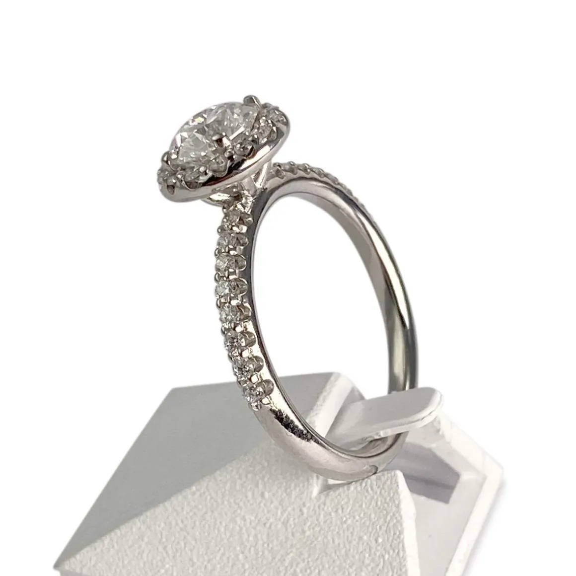 Bague d'occasion or 585 blanc diamants