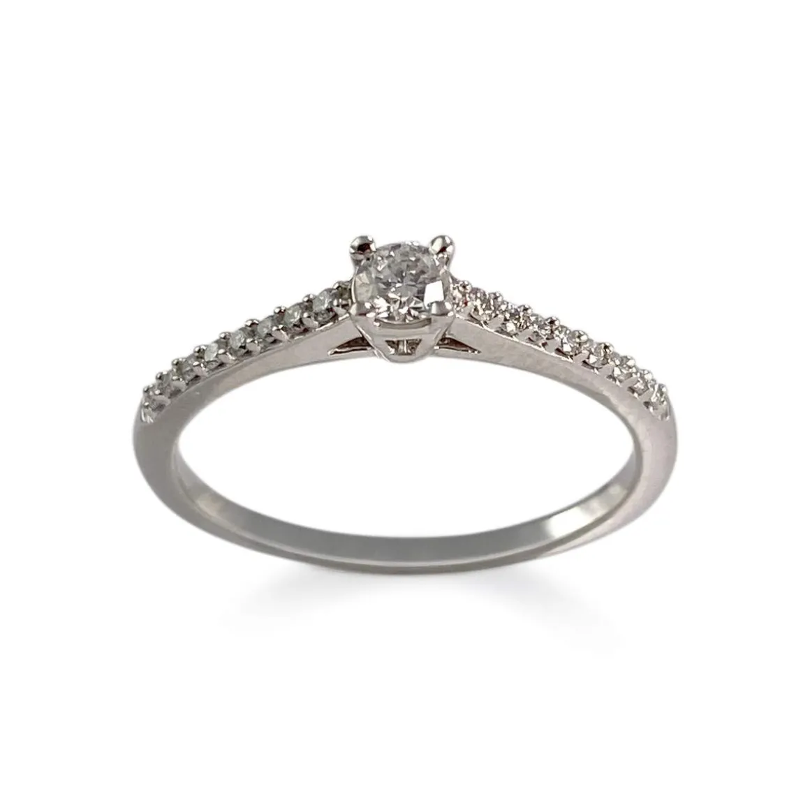 Bague d'occasion or 750 blanc diamants