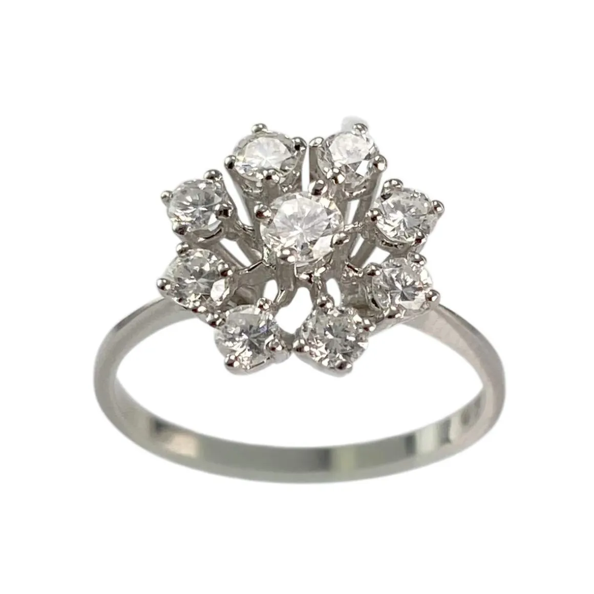 Bague d'occasion or 750 blanc diamants
