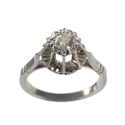 Bague d'occasion or 750 blanc diamant