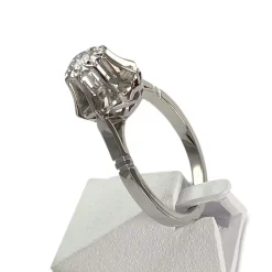 Bague d'occasion or 750 blanc diamant
