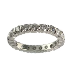 Bague d'occasion or 750 blanc diamants