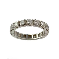 Bague d'occasion or 750 blanc diamants