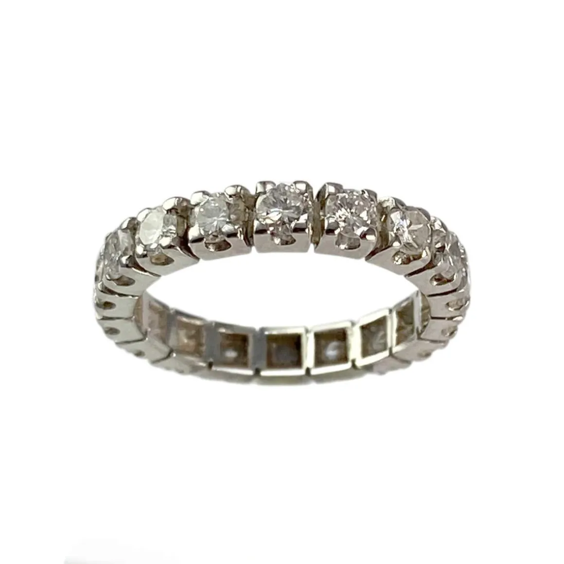 Bague d'occasion or 750 blanc diamants