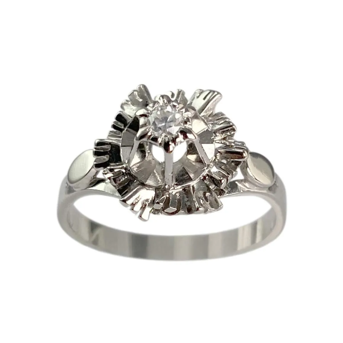 Bague d'occasion or 750 blanc diamant