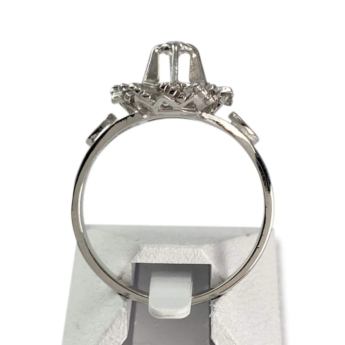 Bague d'occasion or 750 blanc diamant
