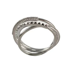 Bague d'occasion or 750 blanc diamants