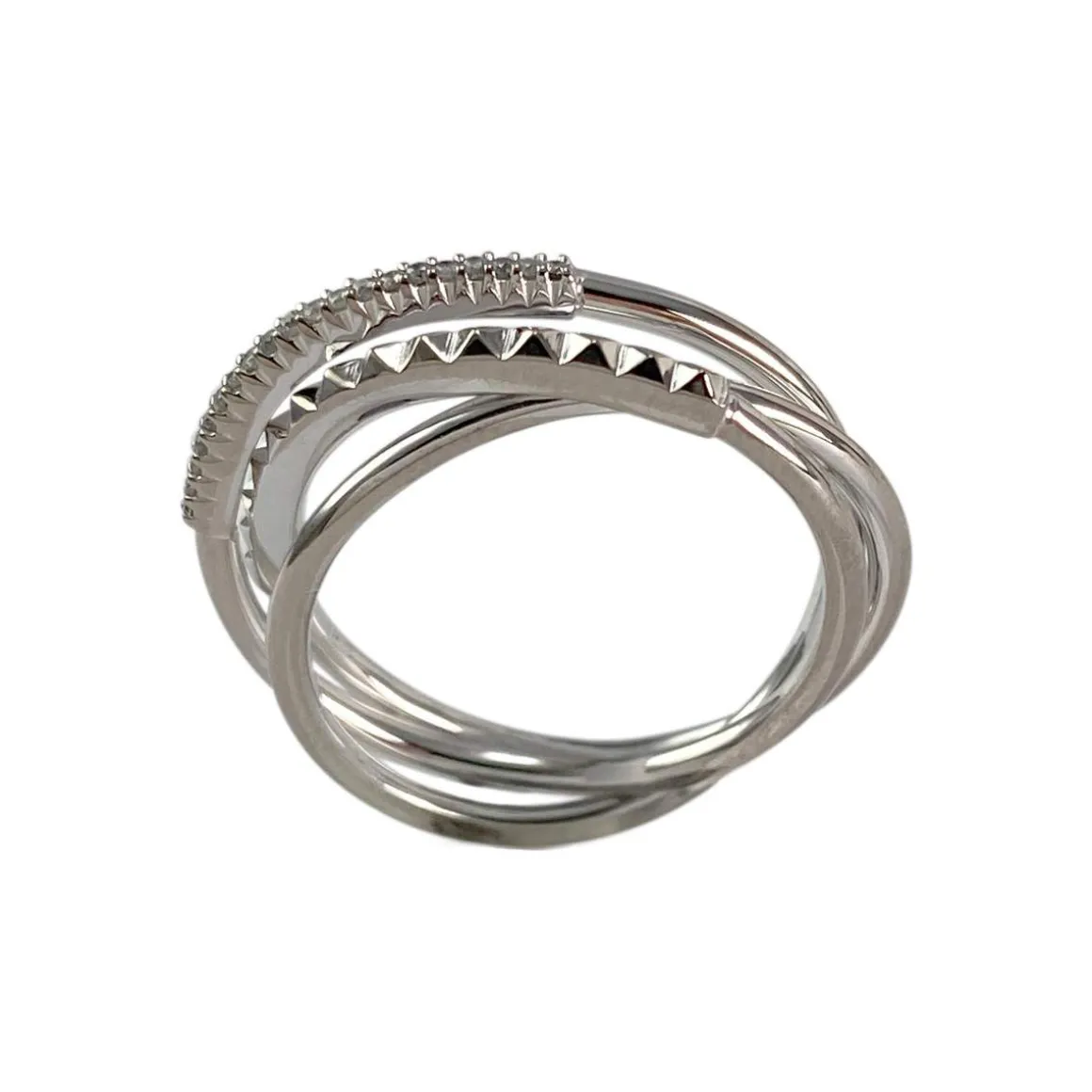 Bague d'occasion or 750 blanc diamants